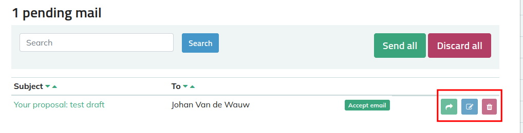 send/edit/discard mails